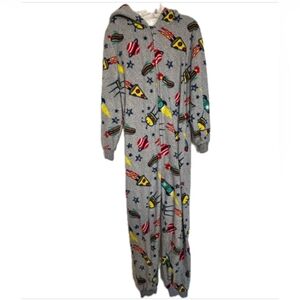 📢2/20$ Kids Pajamas - Gray with Colorful Food Print